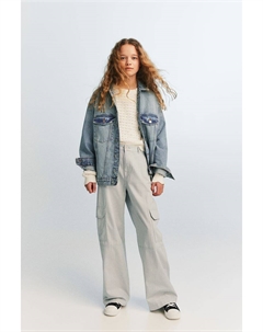 Широкие брюки-карго, серый H&m