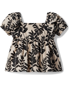 Топ Palm Floral Puff Sleeve Top, цвет Marshmallow Fluff Palm Floral Janie and jack