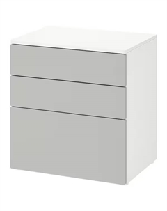 Комод с 3 ящиками Smastad/Platsa, 60х42х63 см, белый/серый Ikea