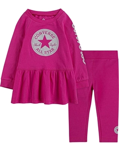 Детский набор Peplum T-Shirt and Leggings Set, цвет Mod Pink Converse