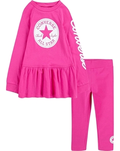 Детский набор Peplum T-Shirt and Leggings Set, цвет Mod Pink Converse