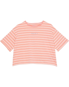 Футболка Happiness Begins T-Shirt, цвет Salmon Rose/Beachin Stripes Roxy
