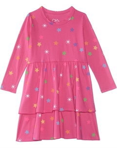 Платье Rainbow Stars Ruffle Dress, цвет Flamingo Chaser