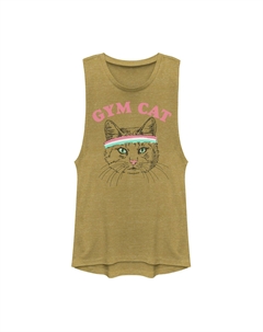 Футболка Gym Cat Outline с повязкой на голову и рисунком мышц для юниоров Unbranded