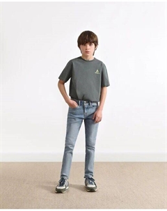 Джинсы приталенного кроя для мальчика с вышивкой спереди, светло-синий Scalpers