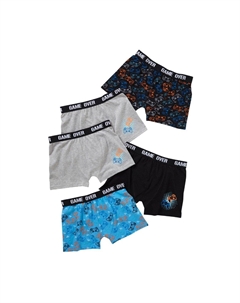 Набор из 5 боксеров с игровым принтом, черный Just essentials