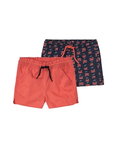 Шорты для малышей, 2 шт., с небольшими боковыми разрезами, морской/коралловый Lupilu
