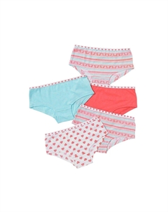 Набор из 5 трусов-хипстеров с принтом, розовый Just essentials