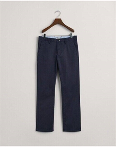 Брюки-чиносы для мальчиков с легкой эластичностью и однотонным принтом, синий Gant