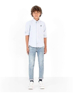 Рубашка для мальчика с длинными рукавами в полоску, светло-синий Scalpers