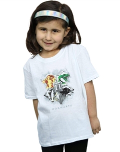Хлопковая футболка с нарисованным гербом Хогвартса, белый Harry potter