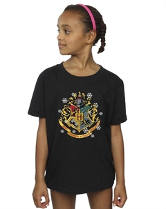 Хлопковая футболка с рождественским гербом, черный Harry potter