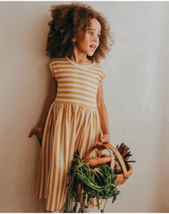 Горчичное платье в широкую полоску, желтый Turtledove london