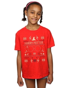 Хлопковая футболка с рождественским узором, красный Harry potter