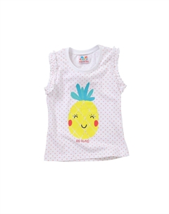 Топ без рукавов с ананасом, белый Cozy n dozy