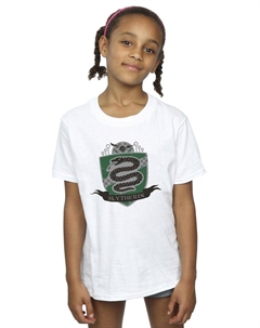 Хлопковая футболка со значком Слизерина на груди, белый Harry potter