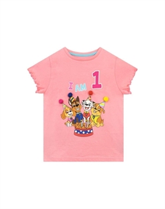 Футболка «Я первый день рождения», розовый Paw patrol