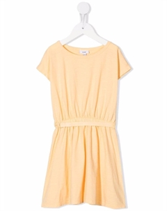 Полосатое платье-футболка с поясом, желтый Knot