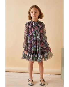 Платье из сетки с длинными рукавами (3 16 лет), черный Next