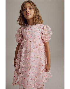 Платье для вечеринки с сетчатым цветочным принтом (3 16 лет), розовый Next