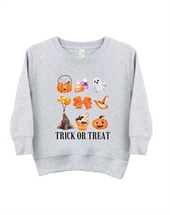 Толстовка с рисунком для малышей Trick Or Treat Chart, цвет Heather Grey The juniper shop