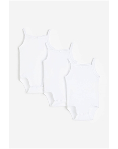 Три пары хлопковых боди, белый H&m