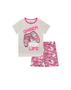 Короткая пижама Gamer Gaming с камуфляжным принтом, розовый Harry bear