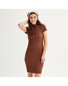 Почти знаменитое мини-платье с воротником-воронкой для юниоров, цвет Mocha Brown Almost famous