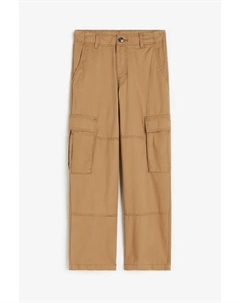 Брюки Cotton Cargo, коричневый H&m