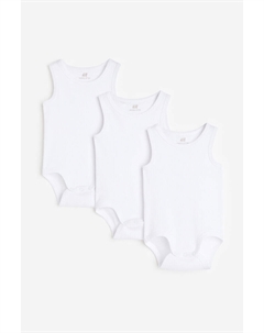 Три пары хлопковых боди, белый H&m