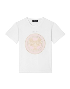 Kids футболка с логотипом, белый Versace