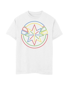 Футболка с цветным графическим логотипом и графическим рисунком «Капитан Марвел» для мальчиков 8–20 лет Marvel