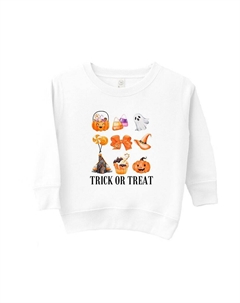 Толстовка с рисунком для малышей Trick Or Treat Chart, белый The juniper shop