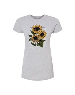 Детская приталенная футболка Vintage Sunflowers, серый Licensed character