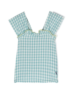 Клетчатый топ с вышитым логотипом, синий Bobo choses