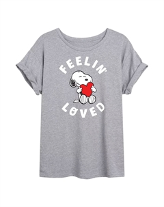 Струящаяся футболка Juniors' Peanuts Feelin Loved, серый Licensed character