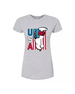 Юниорская футболка Peanuts Snoopy USA Snoopy Diving с приталенным рисунком и рисунком, серый Licensed character