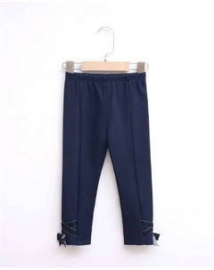 Леггинсы для девочки темно-синего цвета с бархатными бантиками Dadati