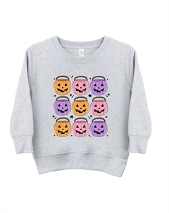 Толстовка с рисунком для малышей Halloween Candy Bucket Chart, цвет Heather Grey The juniper shop