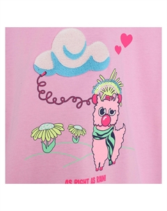 Розовая футболка с рисунком ламы, розовый Billieblush