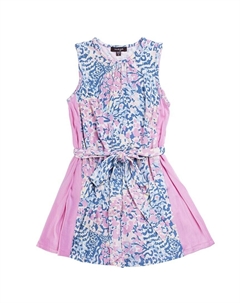 Трикотажное платье с поясом, мультиколор Imoga