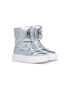 Nº21 Kids зимние ботинки с металлическим логотипом, серебристый Nº22