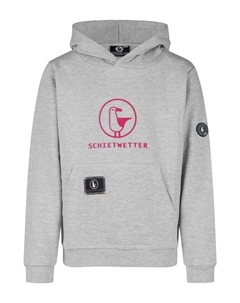 Пуловер с капюшоном, цвет grey mel/neon pink Schietwetter