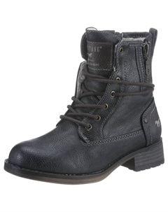 Зимние ботинки, ботинки на шнуровке, ботильоны, блочный каблук, на молнии, цвет Graphit Mustang shoes