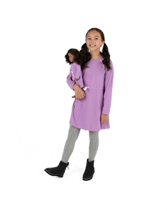 Платье для девочек и такое же кукольное платье с галстуком-бабочкой, фиолетовый Leveret