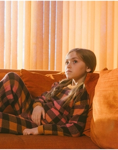 Вязаный топ в клетку пурпурного и коричневого цвета Deux par deux