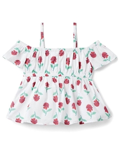 Топ с открытыми плечами с цветочным принтом, мультиколор Janie and jack