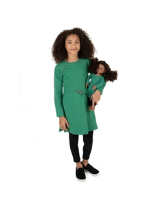 Платье для девочек и такое же кукольное платье с галстуком-бабочкой, зеленый Leveret