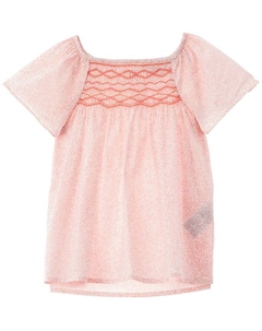 Топ с вышивкой, розовый Bonpoint