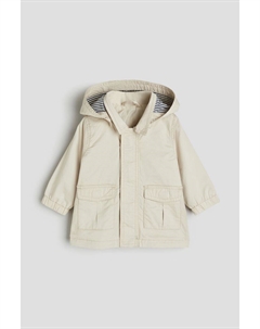 Хлопковая парка с капюшоном, бежевый H&m